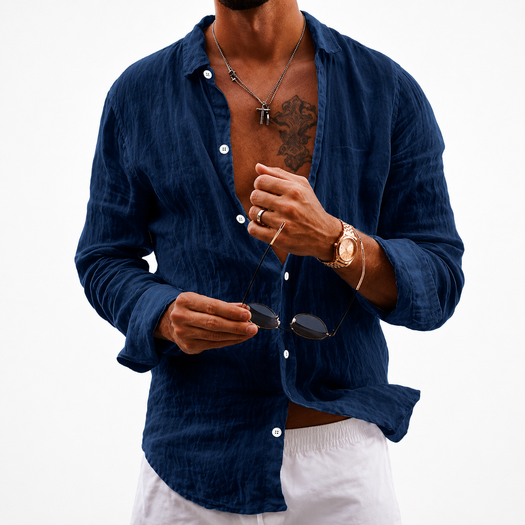 Camisa Riviera Manga Longa — Linho Premium 100%