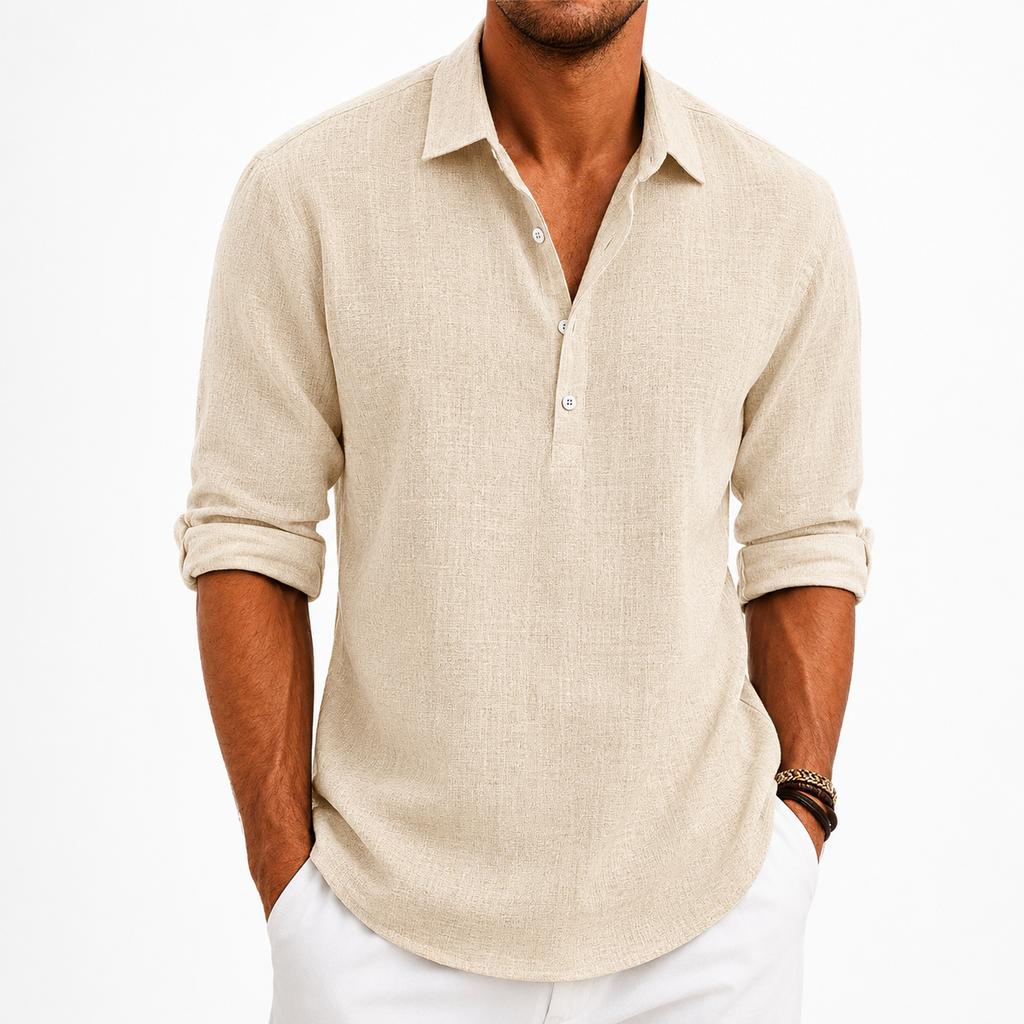 Camisa Amalfi Manga Longa, Linho Premium 100%