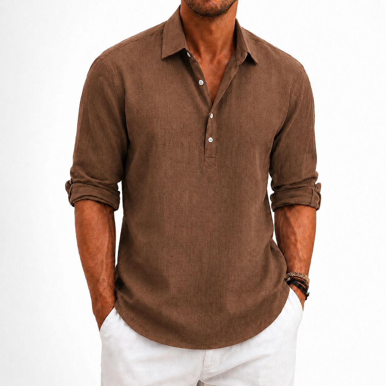Camisa Amalfi Manga Longa, Linho Premium 100%