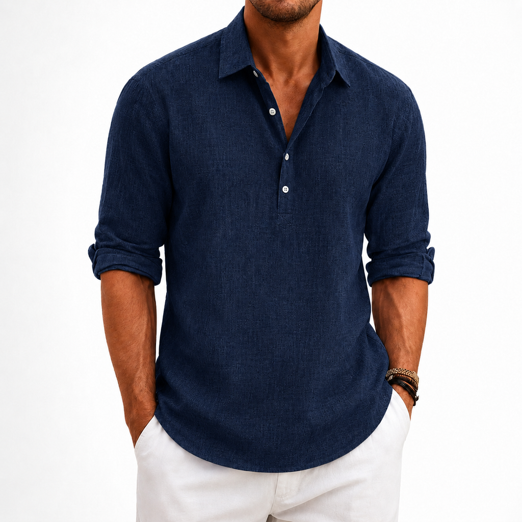 Camisa Amalfi Manga Longa, Linho Premium 100%