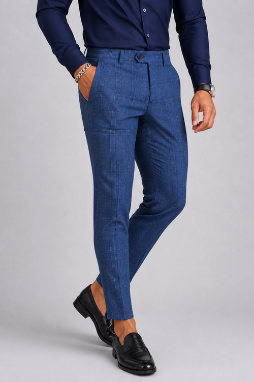 Calça Italiana Marino Veneto — Alfaiataria Xadrez Príncipe de Gales