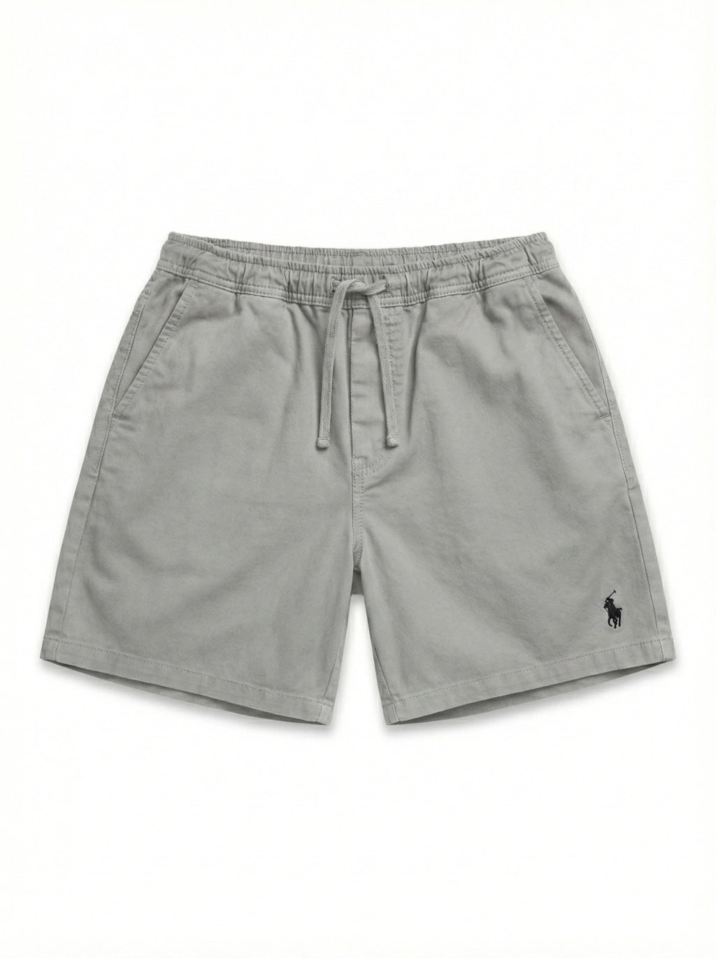 Shorts sarja com cordão, 100% algodão - Cinza