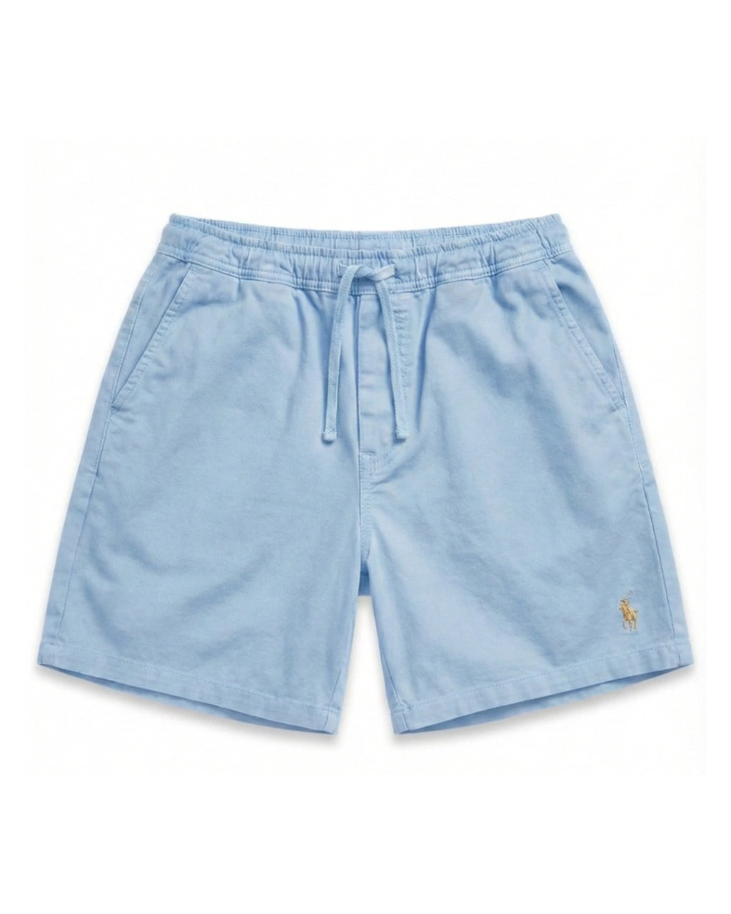 Shorts sarja com cordão, 100% algodão - Azul Claro